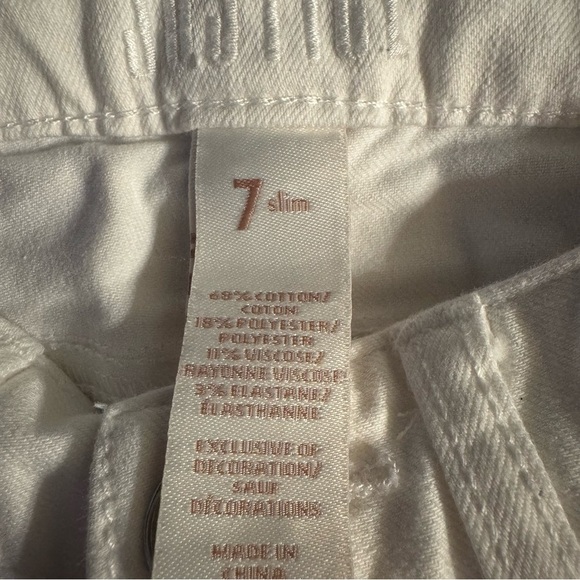Justice Jeans White Denim Shorts Girls Size 7 Slim - Picture 3 of 4